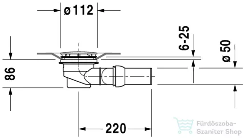 Duravit Accessories zuhanytálca lefolyó,fehér 790263000000000