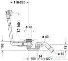 Duravit Quadroval le- és túlfolyógarnitúra, króm 790285000001000 ( 790285 )