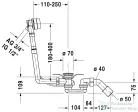 Duravit Quadroval le- és túlfolyógarnitúra, kádtöltővel, króm 790286000001000 ( 790286 )