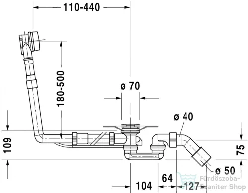 Duravit Quadroval le- és túlfolyógarnitúra, króm 790293000001000 ( 790293 )