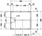 Duravit STONETTO 90x80 cm-es zuhanytálca láb, 80-100 mm, 791100000000000