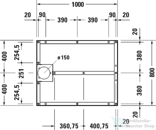 Duravit STONETTO 100x80 cm-es zuhanytálca láb, 80-100 mm, 791102000000000