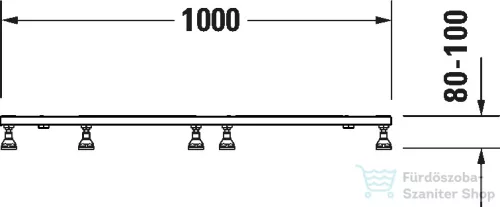 Duravit STONETTO 100x80 cm-es zuhanytálca láb, 80-100 mm, 791102000000000