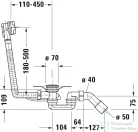 Duravit hosszított automata le- és túlfolyógarnitúra 791287000001000