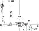 Duravit Accessories Quadroval le- és túlfolyógarnitúra,792208000001000