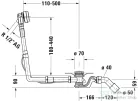 Duravit Accessories Quadroval le- és túlfolyógarnitúra kádtöltővel,792209000001000