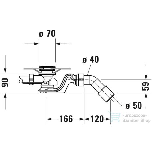 Duravit Accessories Quadroval le- és túlfolyógarnitúra kádtöltővel,792209000001000