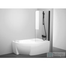   Ravak CVSK1 Rosa 160/170 jobbos kádparaván, Matt fekete+transparent 7QRS0300Y1