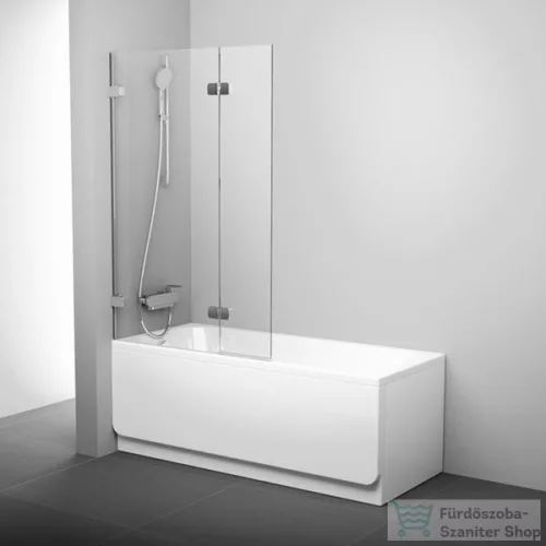 Ravak Brilliant BVS2-100 100 cm-es balos kádparaván fix+nyíló zsanérok (B-SET) nélkül, króm+transparent 7ULA0A00Z1