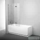 Ravak Brilliant BVS2-100 100 cm-es balos kádparaván fix+nyíló zsanérok (B-SET) nélkül, króm+transparent 7ULA0A00Z1