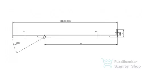 Ravak Brilliant BVS2-100 100 cm-es jobbos kádparaván fix+nyíló zsanérok (B-SET) nélkül, króm+transparent 7UPA0A00Z1