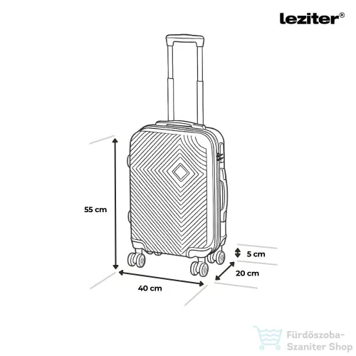 Leziter TraveLux Pro kabinbőrönd keményfedeles levehető kerékkel 50x40x20 cm lagúnakék 8016-LK20