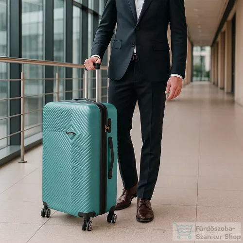 Leziter TraveLux Pro közepes bőrönd keményfedeles 68x45x25 cm lagúnakék 8016-LK24