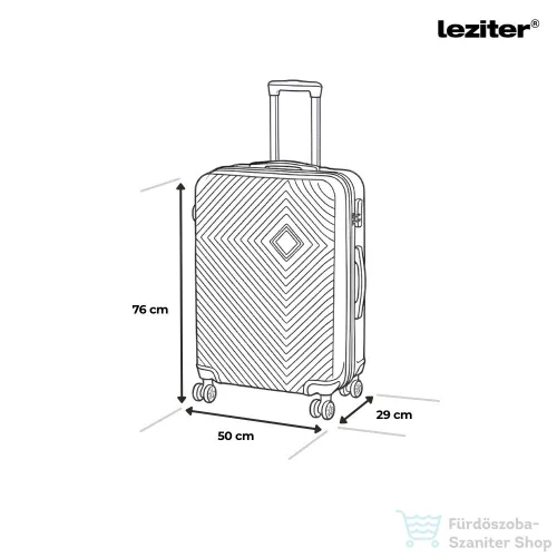 Leziter TraveLux Pro nagy bőrönd keményfedeles 76x50x29 cm lagúnakék 8016-LK28