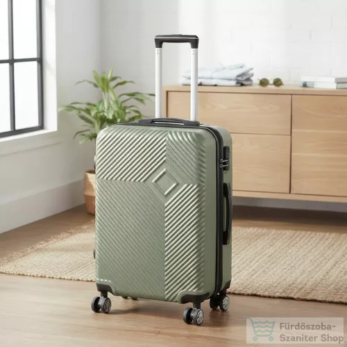 Leziter TraveLux Pro közepes bőrönd keményfedeles 68x45x25 cm olajzöld 8016-OG24