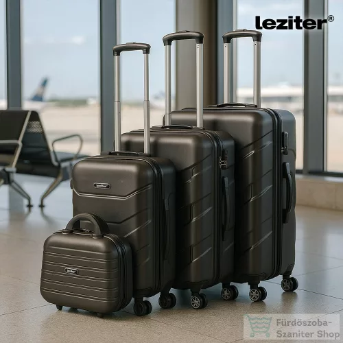 Leziter TraveLux Max kisméretű kézi bőrönd keményfedeles 28x36x16 cm fekete 8019-BL14