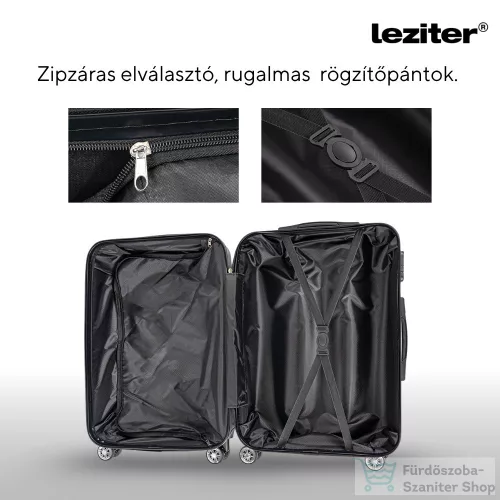 Leziter TraveLux Max kabinbőrönd keményfedeles levehető kerékkel 50x40x20 cm fekete 8019-BL20