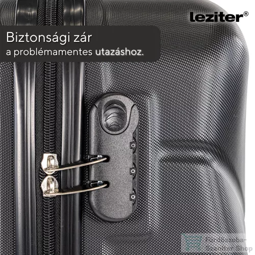 Leziter TraveLux Max közepes bőrönd keményfedeles 68x45x25 cm fekete 8019-BL24