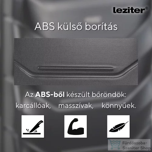Leziter TraveLux Max közepes bőrönd keményfedeles 68x45x25 cm fekete 8019-BL24
