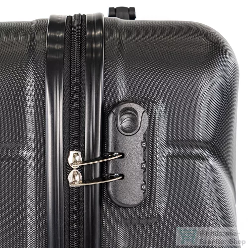 Leziter TraveLux Max közepes bőrönd keményfedeles 68x45x25 cm fekete 8019-BL24