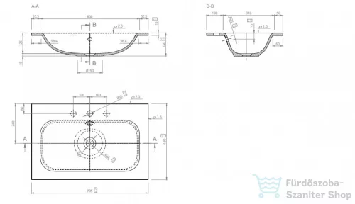 Marmy ASPEN 70x46 öntött márvány mosdó