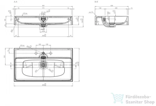 Marmy BELLAGIO 80x46 öntött márvány mosdó