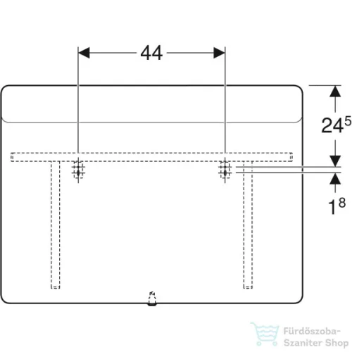 Geberit Option Square 90x65 cm-es tükör felső LED világítással,szálcsiszolt alumínium 819200000