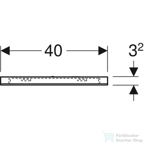Geberit Option Square 40x80 cm-es tükör felső LED világítással,szálcsiszolt alumínium 819240000