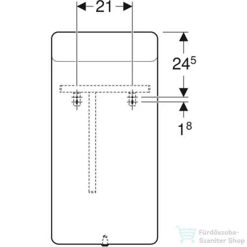 Geberit Option Square 40x80 cm-es tükör felső LED világítással,szálcsiszolt alumínium 819240000