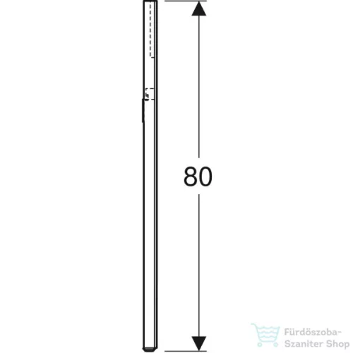 Geberit Option Square 40x80 cm-es tükör felső LED világítással,szálcsiszolt alumínium 819240000