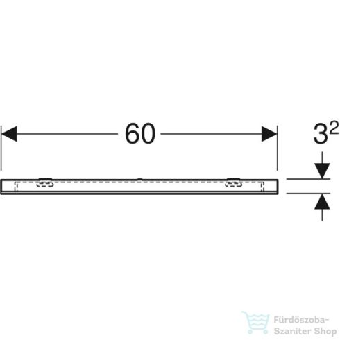 Geberit Option Square 60x65 cm-es tükör felső LED világítással,szálcsiszolt alumínium 819260000