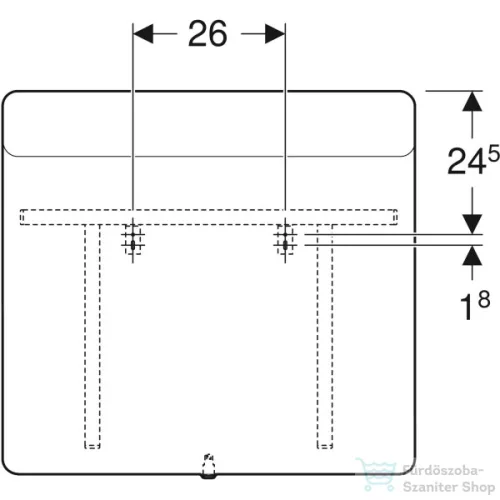 Geberit Option Square 70x65 cm-es tükör felső LED világítással,szálcsiszolt alumínium 819270000