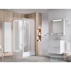  Ravak SUPERNOVA ASBRV2 80x80 cm-es hátfalas,sarokbelébős,tolóajtós zuhanykabin zuhanytálcával,fehér/grape 82644112ZG