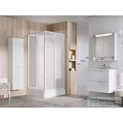   Ravak SUPERNOVA ASBRV2 90x90 cm-es hátfalas,sarokbelébős,tolóajtós zuhanykabin zuhanytálcával,fehér/pearl 8267711211