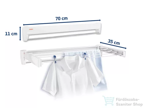 Leifheit Telegant 36 Protect Plus 70x35 cm-es összecsukható fali ruhaszárító 83201