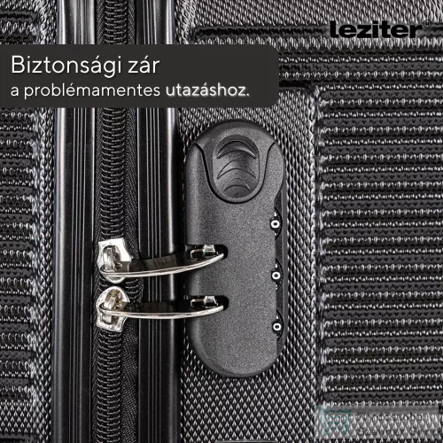 Leziter TraveLux Urban kabinbőrönd keményfedeles levehető kerékkel 50x40x20 cm fekete 833-BL20