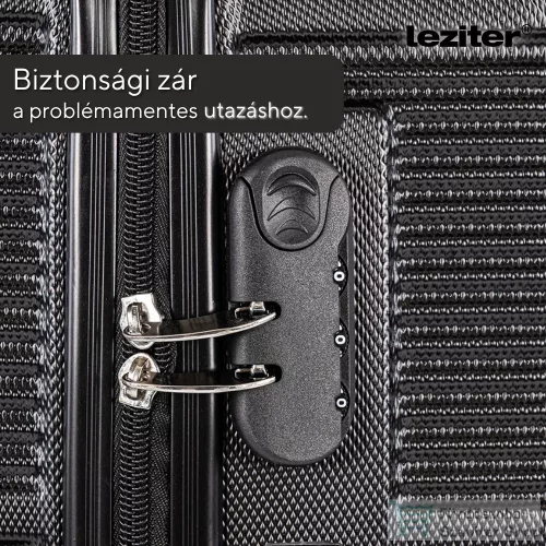 Leziter TraveLux Urban kabinbőrönd keményfedeles levehető kerékkel 50x40x20 cm fekete 833-BL20
