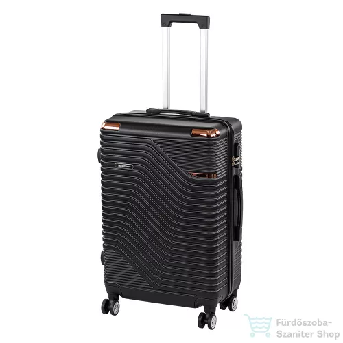 Leziter TraveLux Urban közepes bőrönd keményfedeles 68x45x25 cm fekete 833-BL24