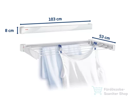 Leifheit Telegant 72 Protect 103x53 cm-es összecsukható fali ruhaszárító 83305