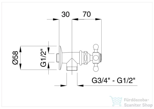 Bugnatese ARCADIA Sarokszelep 1/2-1/2" csatlakozású króm színben 8358