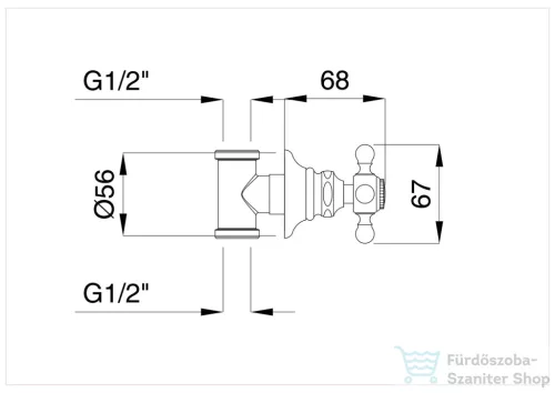 Bugnatese ARCADIA Csempeszelep 1/2" csatlakozású króm színben 8360