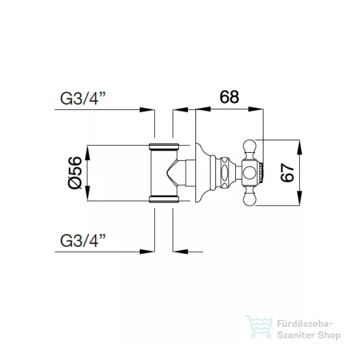 Bugnatese ARCADIA Csempeszelep 3/4" csatlakozású króm színben 8362