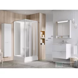   Ravak SUPERNOVA ASBP3 80x80 cm-es hátfalas,tolóajtós zuhanykabin zuhanytálcával,fehér/grape 83644112ZG