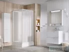 Ravak SUPERNOVA ASBP3 90x90 cm-es hátfalas,tolóajtós zuhanykabin zuhanytálcával,fehér/pearl 8367711211