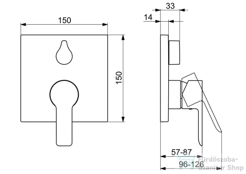 Hansa Hansaligna falsík alatti kád/zuhany csaptelep belső egység nélkül,króm 83859513