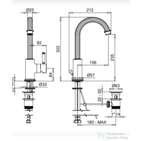Bugnatese ATHENA mosdó csaptelep, automata leeresztővel, króm 8513CR