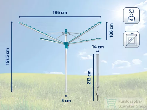 Leifheit Linomatic 400 Easy kültéri ruhaszárító 85285