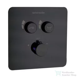   RamonSoler RS SMART termosztátos falsík alatti kád/zuhany csaptelep, matt fekete 85D308096