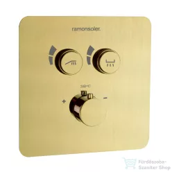   RamonSoler RS SMART termosztátos falsík alatti kád/zuhany csaptelep, szálcsiszolt arany 85D308098