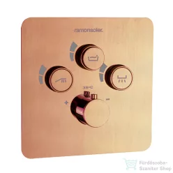   RamonSoler RS SMART termosztátos falsík alatti kád/zuhany csaptelep, szálcsiszolt réz 85D310755